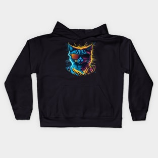 cool cat in sunglasses Kids Hoodie